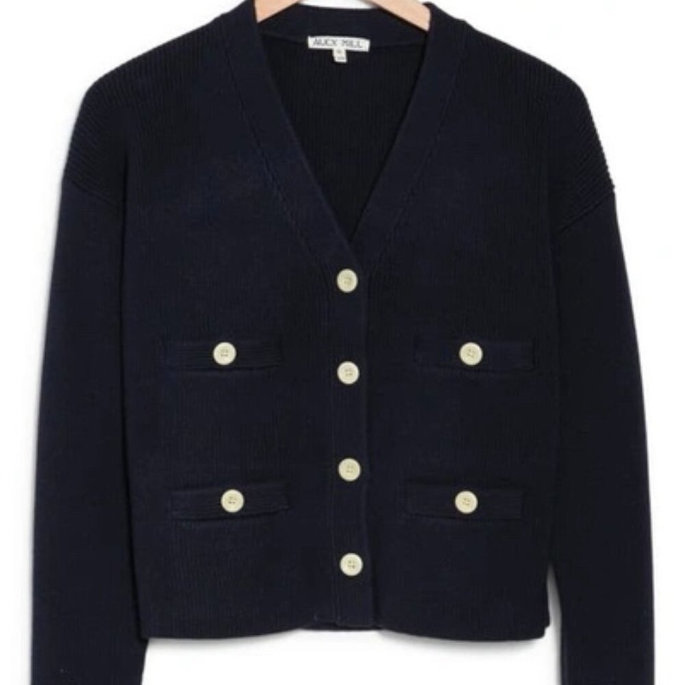 Alex Mill Navy Jo Ribbed Cardigan Small